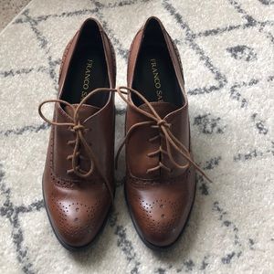 Franco Sarto Bridget stacked heel lace up shoe 8.5